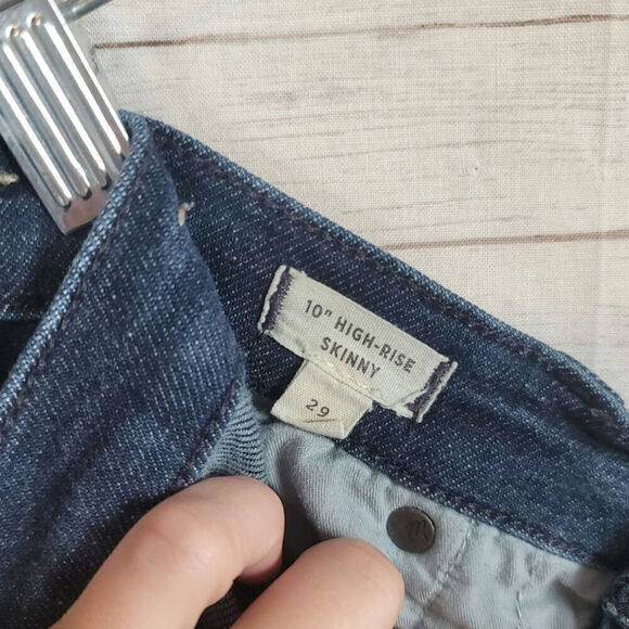 MADEWELL 10" INCH HIGH RISE SKINNY DARK WASH JEANS, SZ 29 - Picture 10 of 16